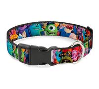 Plastic Clip Collar Monsters University Monsters Stacked NARROW-Large 9.5-14.5"