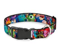 Plastic Clip Collar Monsters University Monsters Stacked WIDE-Medium 16-23"