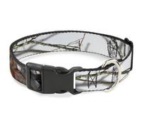 Plastic Clip Collar Mossy Oak Country Roots Snowdrift Camo White WIDE-Small 13-1