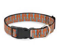 Plastic Clip Collar Mr. Meeseeks Poses Flip Orange NARROW-Large 9.5-14.5"