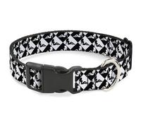 Plastic Clip Collar Mud Flap Girl Diamonds Black/White Medium 11-16.5"