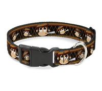 Plastic Clip Collar Multi Smoking Monkey Argyle Brown NARROW-Small 7-8.5"
