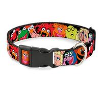Plastic Clip Collar Muppets Faces Black NARROW-Small 7-8.5"