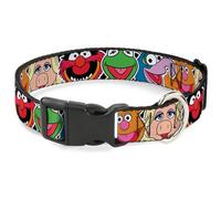 Plastic Clip Collar Muppets Faces C/U Black NARROW-Small 7-8.5"