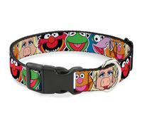 Plastic Clip Collar Muppets Faces C/U Black NARROW-Small 7-8.5"