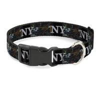 Plastic Clip Collar New York Subway Large 15-24"