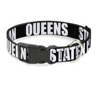 Plastic Clip Collar New York's Five Burroughs Bold Black/White NARROW-Small 7-8.