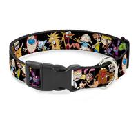 Plastic Clip Collar Nick 90's 13-Character Poses Black NARROW-Large 9.5-14.5"