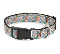 Plastic Clip Collar Nick 90's Rewind 8-Character Mash Up Collage White NARROW-Me