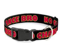 Plastic Clip Collar NO CHANCE BRO Black/Yellow/Red WIDE-Small 13-17"