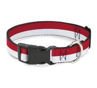 Plastic Clip Collar North Carolina Flag Stripe Red/White NARROW-Small 7-8.5"