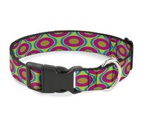 Plastic Clip Collar Ogee Lime/Blue/Fuchsia/Orange NARROW-Small 7-8.5"