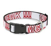 Plastic Clip Collar OMG…GIVE ME A BREAK White/Red WIDE-Small 13-17"