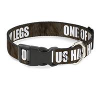Plastic Clip Collar ONE OF US HAS HAIRY LEGS/Fur WIDE-Medium 16-23"