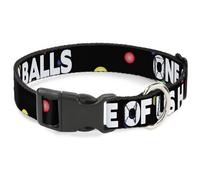 Plastic Clip Collar ONE OF US HAS NO BALLS/Balls Black/Multi Color/White Small 9