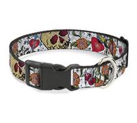 Plastic Clip Collar Only God Can Judge Me CLOSE-UP White WIDE-Medium 16-23"