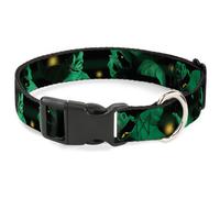 Plastic Clip Collar Oogie Boogie 4-Poses Black/Yellow/Green NARROW-Medium 8.5-12