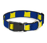 Plastic Clip Collar Oregon State Silhouette Blue/Yellow NARROW-Small 7-8.5"