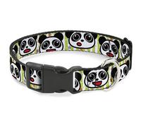 Plastic Clip Collar Panda Bear Cartoon Bamboo White/Greens/Multi Color NARROW-Me