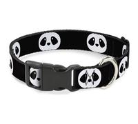 Plastic Clip Collar Panda Face Black/White Large 15-24"