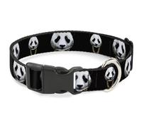 Plastic Clip Collar Panda w/Gold Chain Black NARROW-Large 9.5-14.5"