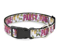 Plastic Clip Collar PARTY TIME w/Drinks Large 15-24"