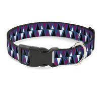 Plastic Clip Collar Peaks Turquoise/Fuchsia/Black/White NARROW-Small 7-8.5"