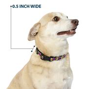 Plastic Clip Collar Peanut Butter w/Mustache & Jelly WIDE-Small 13-17"