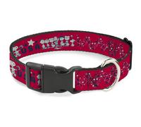 Plastic Clip Collar Peanuts Gang AMERICAN SUMMER Poses Red/Blue/White NARROW-Sma