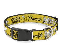 Plastic Clip Collar PEANUTS Gang SINCE 1950 GOOD GRIEF Group Pose Yellow/Black W