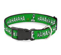 Plastic Clip Collar Peanuts Snoopy and Woodstock Laughing HAHA Pose Green WIDE-S