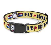 Plastic Clip Collar Peanuts Snoopy FLY BOY TOP DOG Flying Ace Yellow/Blue/Red W