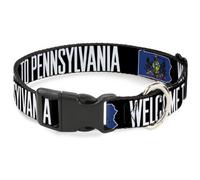 Plastic Clip Collar Pennsylvania Flag Silhouette WELCOME TO PENNSYLVANIA Medium