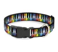 Plastic Clip Collar Piano Keys Rainbow WIDE-Large 20-31"