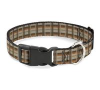 Plastic Clip Collar Plaid Tan Shades/Orange Medium 11-16.5"