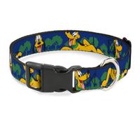 Plastic Clip Collar Pluto 4-Poses/Landscape Blue/Green NARROW-Small 7-8.5"