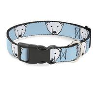 Plastic Clip Collar Polar Bear Repeat Baby Blue NARROW-Small 7-8.5"