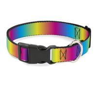 Plastic Clip Collar Rainbow Ombre WIDE-Large 20-31"