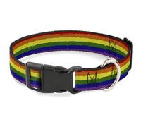 Plastic Clip Collar Rainbow Stripe Painted WIDE-Large 20-31"