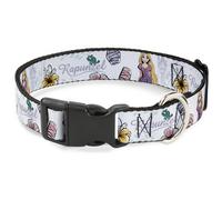 Plastic Clip Collar Rapunzel Castle and Pascual Pose with Script and Flowers Whi