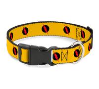 Plastic Clip Collar Reverse Flash Logo Golden Yellow/Black/Red WIDE-Large 20-31"