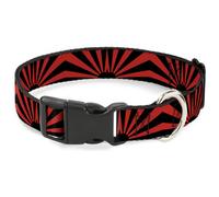 Plastic Clip Collar Rising Sun Red/Black WIDE-Small 13-17"
