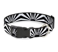 Plastic Clip Collar Rising Sun White/Black NARROW-Large 9.5-14.5"