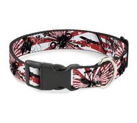 Plastic Clip Collar Rising Sun White/Red NARROW-Small 7-8.5"