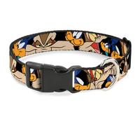Plastic Clip Collar Road Runner/Wile E. Coyote Expressions Stacked Black NARROW-