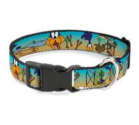 Plastic Clip Collar Road Runner/Wile E. Coyote Scene1 Brown Fade NARROW-Small 7-