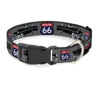 Plastic Clip Collar Route 66 Classics Gray WIDE-Large 20-31"