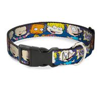 Plastic Clip Collar RUGRATS Group Pose NARROW-Medium 8.5-12"