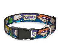 Plastic Clip Collar RUGRATS Group Pose2 w/Reptar WIDE-Large 20-31"