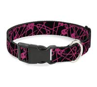 Plastic Clip Collar Safety Pins Black/Fuchsia NARROW-Large 9.5-14.5"